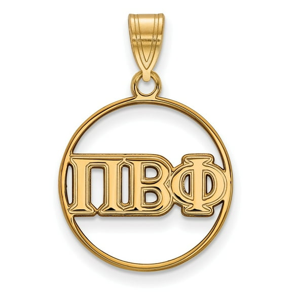 Solid 925 Sterling Silver with Gold-Toned Pi Beta Phi Small Pendant 15mm x 13mm Solid 925 Sterling Silver with Gold-Toned Pi Beta Phi Small Pendant 15mm x 13mm